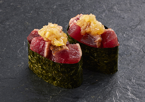 焼津産一本釣り鰹の塩レモン軍艦